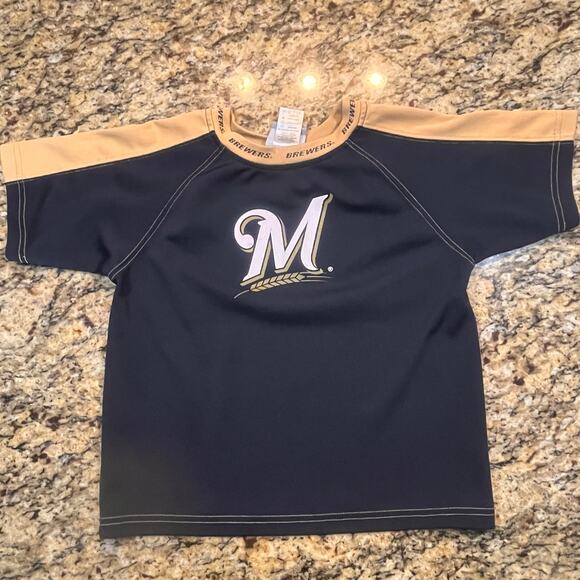 Milwaukee Brewers Kids Size S 6/7 Jersey T Shirt MLB Genuine Merchandise - Picture 2 of 8